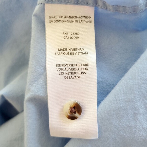 Travis Mathew Golf (Mens Size Large) Blue Button Front Short Sleeve Pocket Shirt - Picture 3 of 4